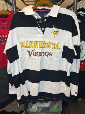 Tommy Hilfiger Minnesota Vikings NFL Long Sleeve Rugby Shirt